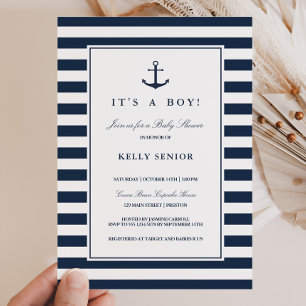 Marine Baby shower nautique Baby Boy Invitation