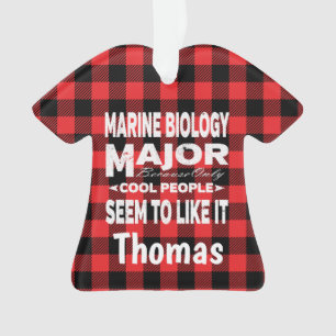 Marine Biology College Major Red Plaid