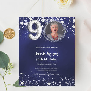 Marine bleu argent photo 90e anniversaire invitati