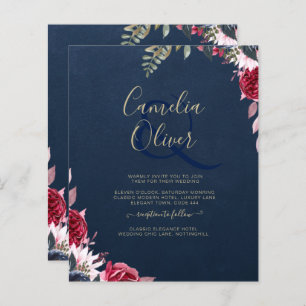 Marine Bleu Berry Floral Bourgogne hiver automne