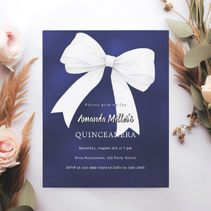 Marine bleu blanc arc Quinceanera invitation