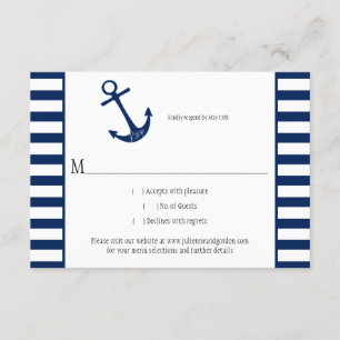 Marine Bleu Blancs Ancre Thème nautique RSVP