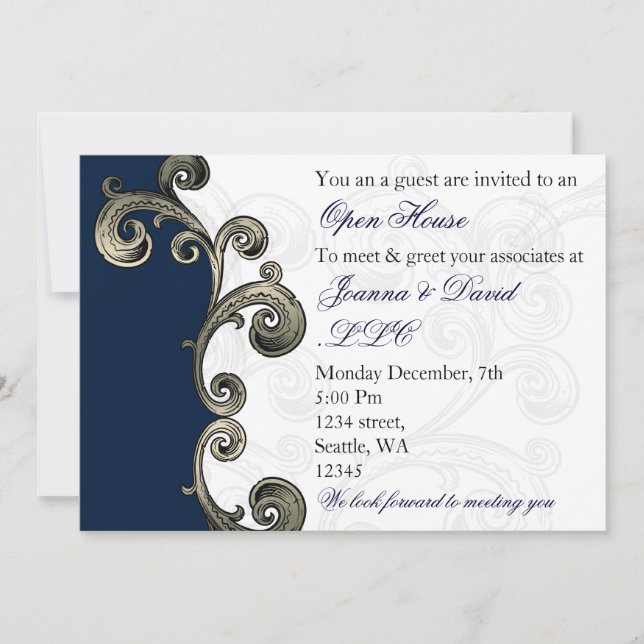 marine bleu Corporate party Invitation (Devant)