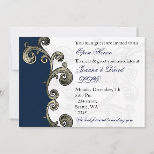 marine bleu Corporate party Invitation