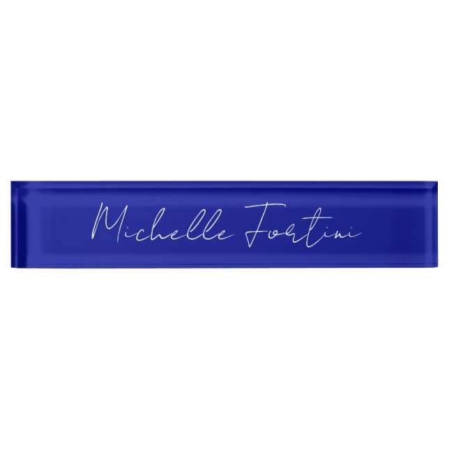 Marine Bleu Couleur Plaque Moderne Nom Propre Call (Devant)