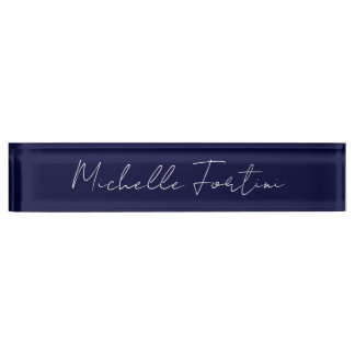 Marine Bleu Couleur Plaque Moderne Nom Propre Call