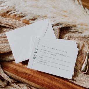 Marine bleu et blanc Mariage Inviter RSVP Répondre