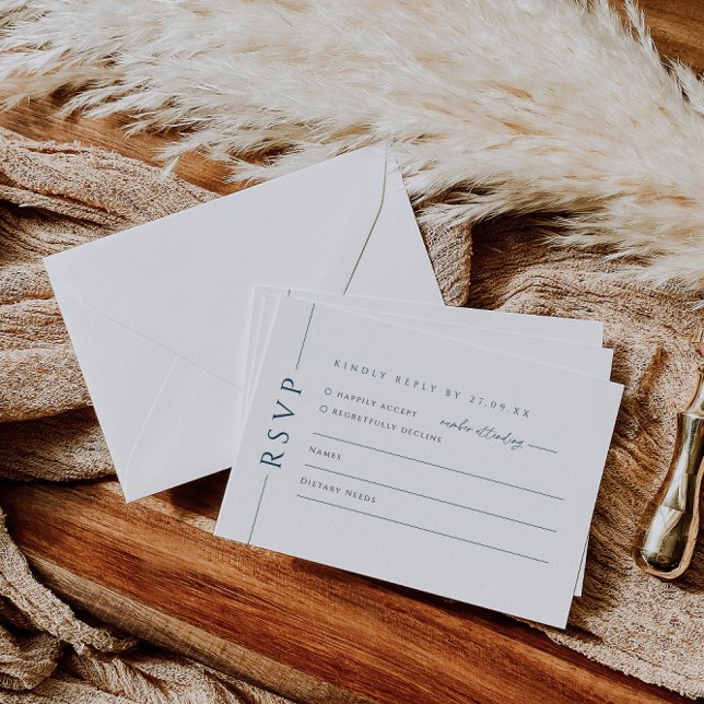 Marine bleu et blanc Mariage Inviter RSVP Répondre (Créateur téléchargé)