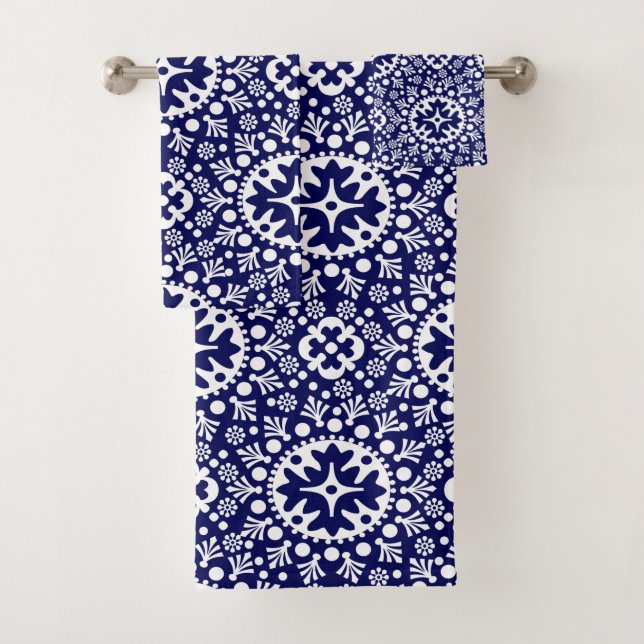 Marine bleu Marocain Carrelage Motif Ensemble de s (En situation)