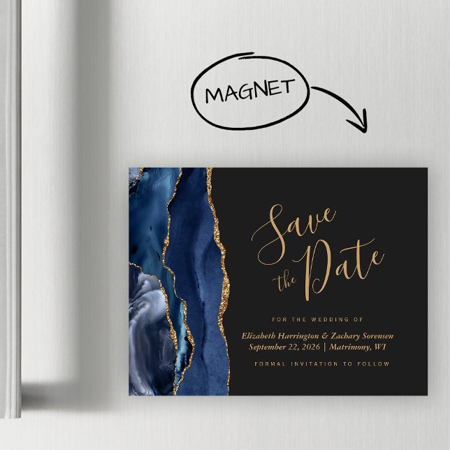 Marine Bleu Or Agate noir Magnétique Enregistrer l (Créateur téléchargé)