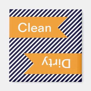 Marine Bleu rayé propre - Magnets de lave-vaissel