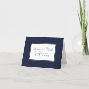Marine Bleu Simple Merci de mariage élégant