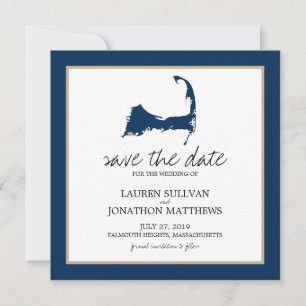 Marine Blue Cape Cod Carte Mariage Enregistrer la