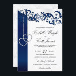 Marine Blue Floral Design Faire-part de mariage<br><div class="desc">⭐ ⭐ ⭐ ⭐ 5 Star Review. 🥇 UN DESIGN ORIGINAL DE DROITS D'AUTEUR DE Donna Siegrist SEULEMENT DISPONIBLE SUR ZAZZLE! Faire-part de mariage populaire Navy Blue Floral Design. Cette invitation sera un succès avec votre invité de fête. Il a été magnifiquement conçu dans un accent bleu marine et blanc...</div>