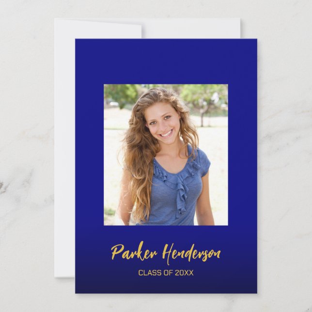 Marine Blue Gold 2 Faire-part d'octroi de la photo (Devant)