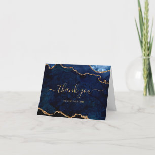 Marine Blue & Gold Carte de remerciements