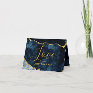 Marine Blue & Gold Foil Agate Marbre Merci Photo