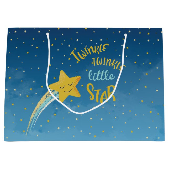 Marine Blue Gold Twinkle petit sac cadeau Star (Devant)