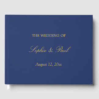 Marine Blue Golden Beige Mariage Livre d'or
