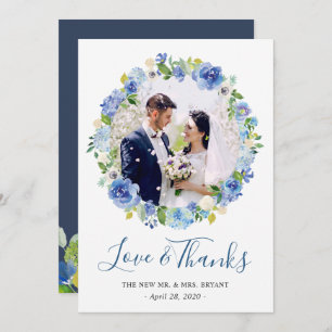 Marine Blue Hydrangea Floral Wreath Photo Merci