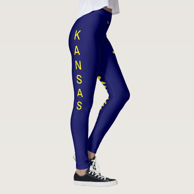 Marine Blue Kansas State Flower Leggings de tourne (Droite)
