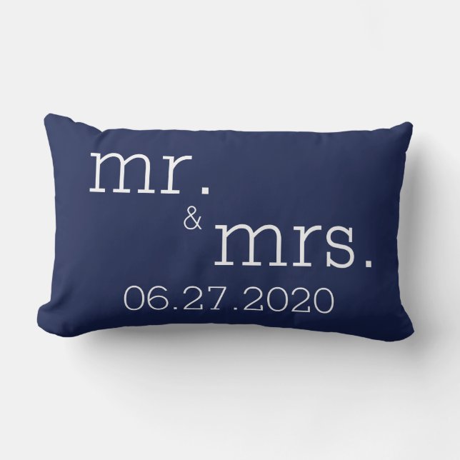Marine Blue M. et Mme Mariage moderne Coussins (Recto)