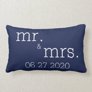 Marine Blue M. et Mme Mariage moderne Coussins