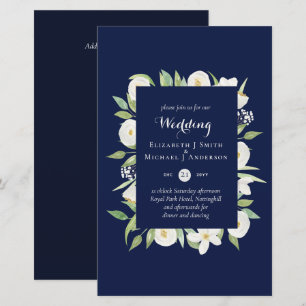 Marine Blue Magnolia Le mariage budgétaire invite