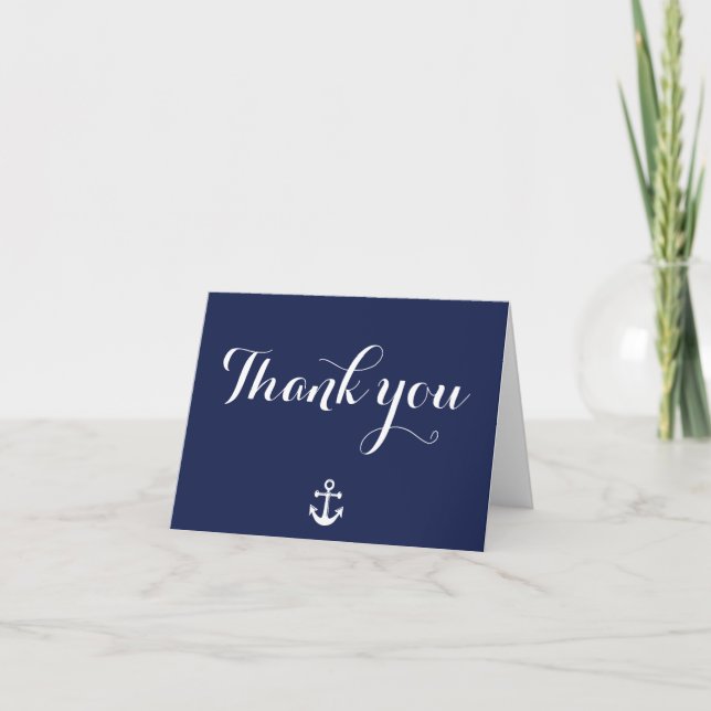 Marine Blue Mariage nautique Merci Cartes (Devant)