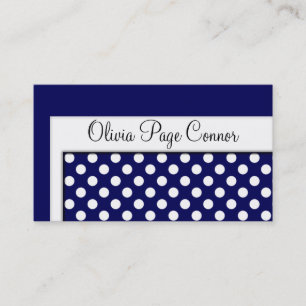 Marine Blue Polka Dot Cartes de visite professionn