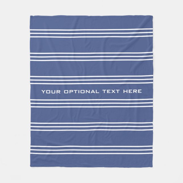 Marine Blue Stripes texte personnalisé couvertures (Devant)