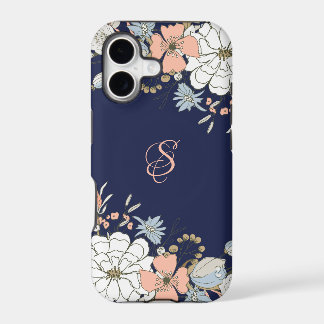 Marine Blush Pink Floral Personnalisé