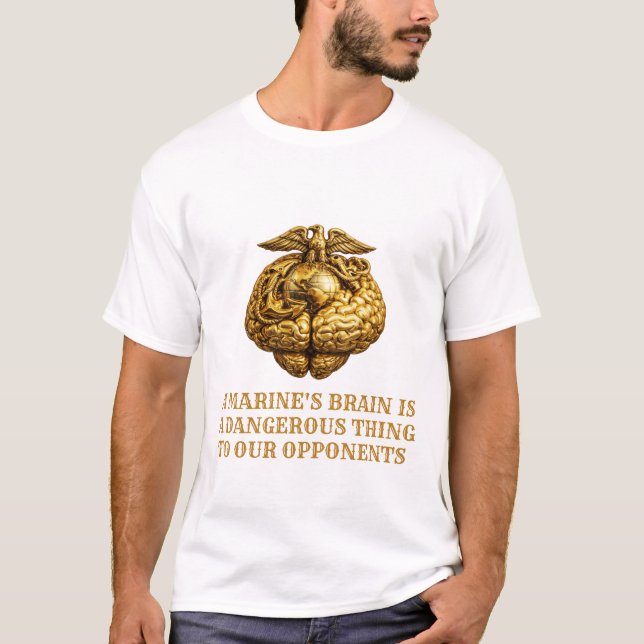 Marine Brain Power Dangerous Mind Military T-shirt (Devant)