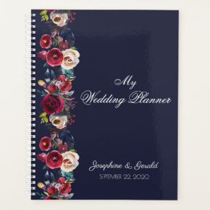 Marine Burgundy Merlot Floral Mariage