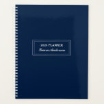 Marine classique et planificateur blanc 2026<br><div class="desc">Classic,  élégant Planificateur personnalisé avec arrière - plan de marine et lettres blanches.</div>