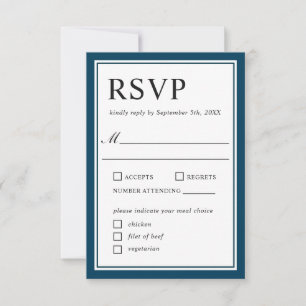 Marine classique simple et mariage blanc RSVP
