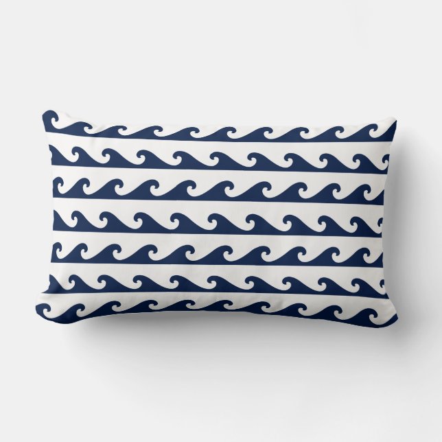 Marine Coussin marine Bleue Vagues (Recto)