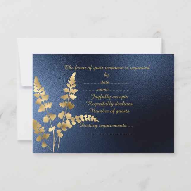 MARINE ELEGANT MODERNE FEUILLE D'OR RSVP (Devant)