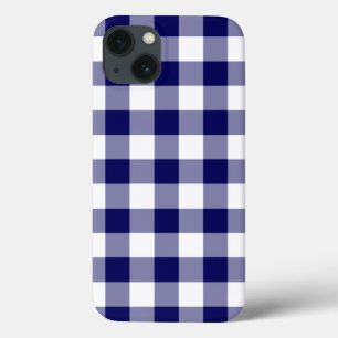 Marine et blanc En vichy Motif iPhone 8/7 Coque