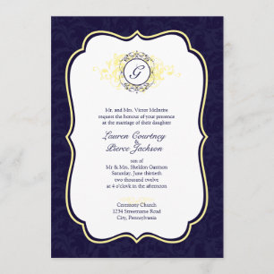 Marine et faire-part de mariage en filigrane de