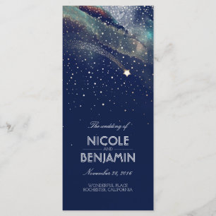 Marine et Gold Tirage Star Night Wedding Programme