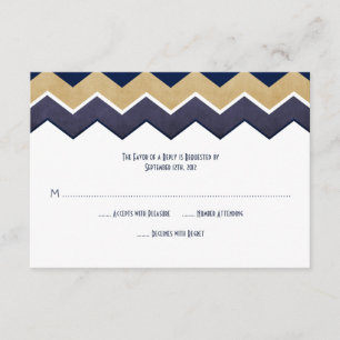 Marine et Gold Zig Zag Mariage RSVP