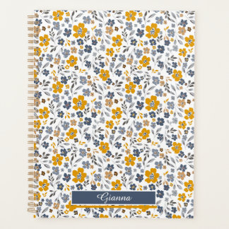 Marine et moutarde Jaune Ditsy Floral