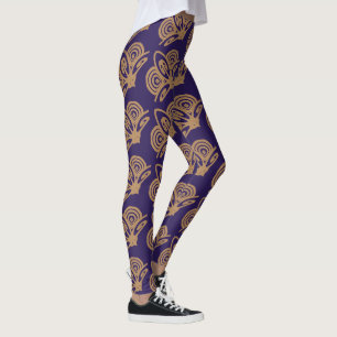 Marine et Nacre Exquis Leggings de Yoga Motif