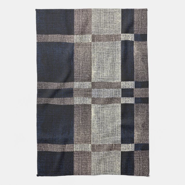 Marine et serviettes de cuisine grises de motif de (Vertical)