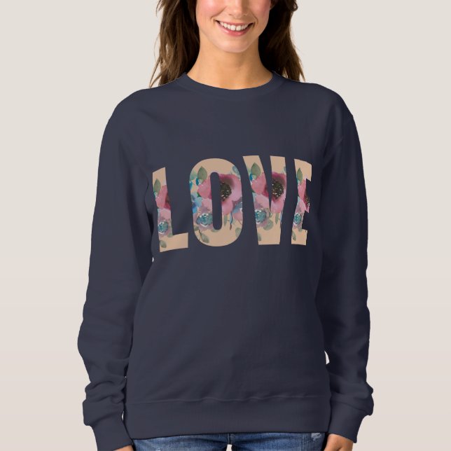 Marine Floral Love Sweatshirt (Devant)