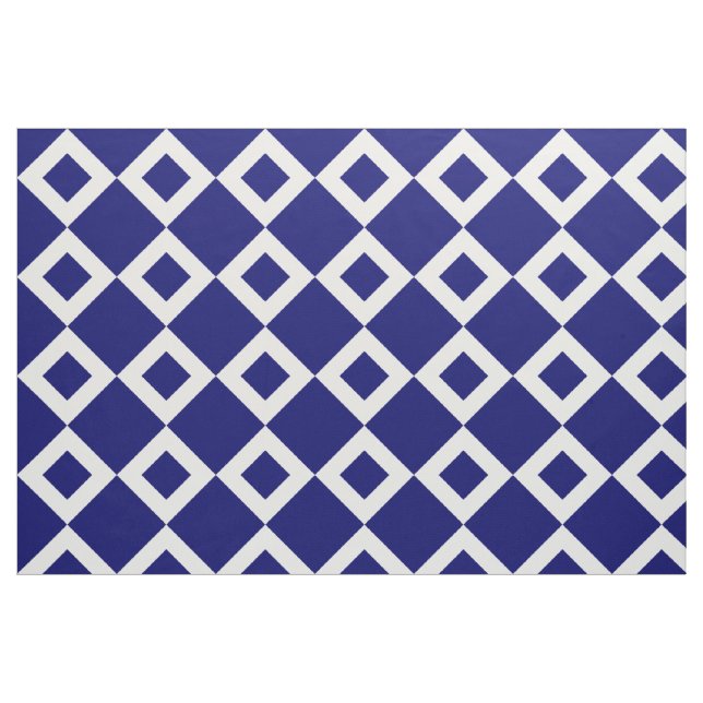 Marine géométrique et tissu blanc de motif de (Fat Quarter)