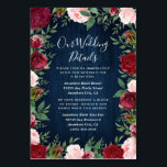 Marine Marsala Pays Russe Mariage Insertion Cartes<br><div class="desc">Navy Marsala Country Rustic Mariage Insert Cards - dispose d'un arrière - plan rustique en bois bleu marine avec verdure,  roses et d'autres éléments floraux dans les tons rose rousse,  marsala,  bordeaux et plus.</div>