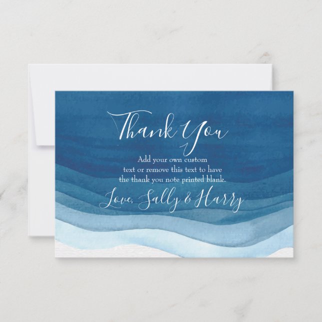 Marine, Moderne Aquarelle Merci Cartes (Devant)