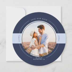 Marine moderne et Dusty Blue Save the Date Photo